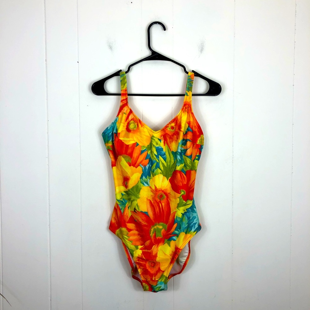 Vintage 80s Christina Hawaiian Tropical One-Piece Sz‎ M